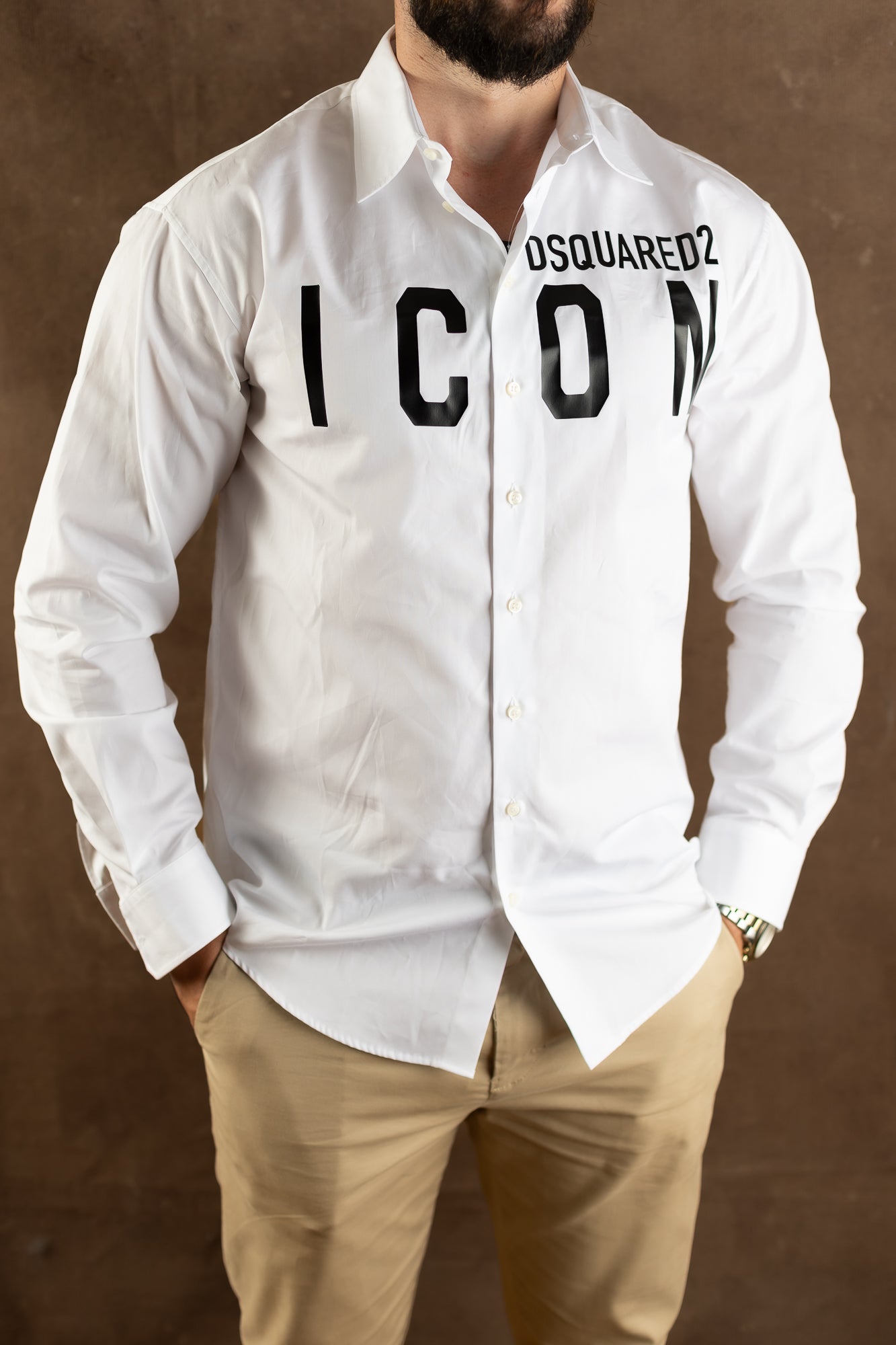 Dsquared2  white shirt ICON Print