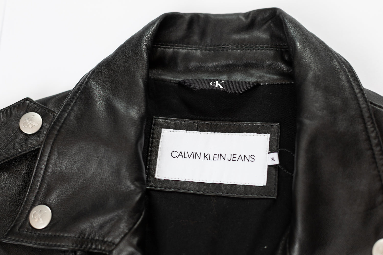 Calvin Klein Jeans LEATHER BIKER JACKET - Jachetă piele