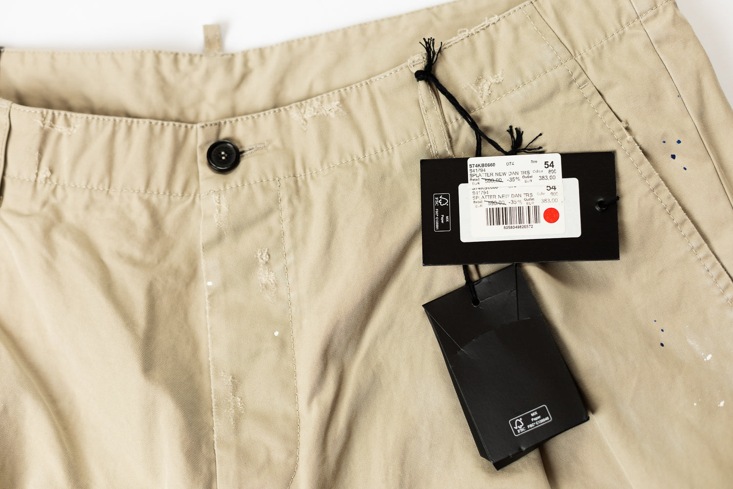 Pantaloni  DSQUARED2 BEIGE ‘HAND ME DOWN’ TROUSER