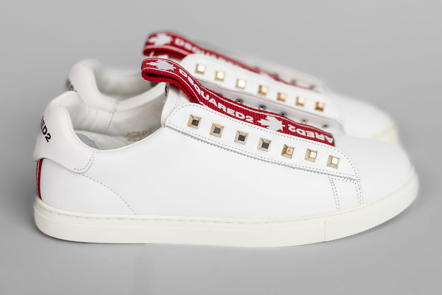 DSQUARED New Tennis Sneakers - White / Red